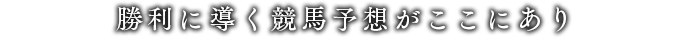 勝利に導く競馬予想がここにあり
